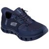 Slip-On Sneaker SKECHERS "GLIDE-STEP PRO", Damen, Gr. 40, blau (dunkelblau), Textil, sportlich, Schuhe, Slipper, Freizeitschuh mit komfortabler Heel Pillow Funktion
