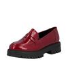 Loafer RIEKER, Damen, Gr. 39, rot, Lacklederimitat, glänzend, modisch, Schuhe, Slipper, Halbschuh, Schlupfschuh, Businessschuh in Lack-Optik