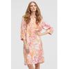 Sommerkleid SMITH & SOUL, Damen, Gr. S, US-Größen, rot (coral), Material: 100% Viskose, bedruckt, gemustert, casual, regular fit Midi, hoch geschlossener Ausschnitt, 3/4-Ärmel Ärmel mit Ärmelschlitz Umschlagbund, Kleider, mit Seitenschlitze