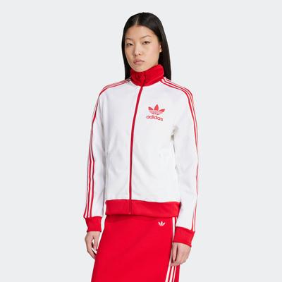 Trainingsjacke ADIDAS ORIGINALS "CLASSIC TT", Damen, Gr. XXL, rot (weiß, better scarlet), Obermaterial: 52% Baumwolle, 48% Polyester, sportlich, Jacken Image
