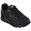 Sneaker SKECHERS "ESS - STREET GIRLS", Kinder, Gr. 28, schwarz (schwarz, uni), Lederimitat, casual, Schuhe, Freizeitschuh mit gepolster.Schaftrand, Größenschablone zum Download