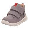 Lauflernschuh SUPERFIT "BREEZE WMS: Mittel", Kinder, Gr. 23, grau (grau, rot), Nubukleder, Veloursleder, casual, Schuhe, Klettschuh mit wasserdichtem GORE-TEX, Größenschablone zum Download