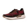 Keilsneaker GABOR ROLLINGSOFT, Damen, Gr. 42, rot (bordeaux kombiniert), Veloursleder, Glattleder, sportlich, Schuhe, Schnürschuh, Halbschuh, Freizeitschuh mit seitlichem Reißverschluss