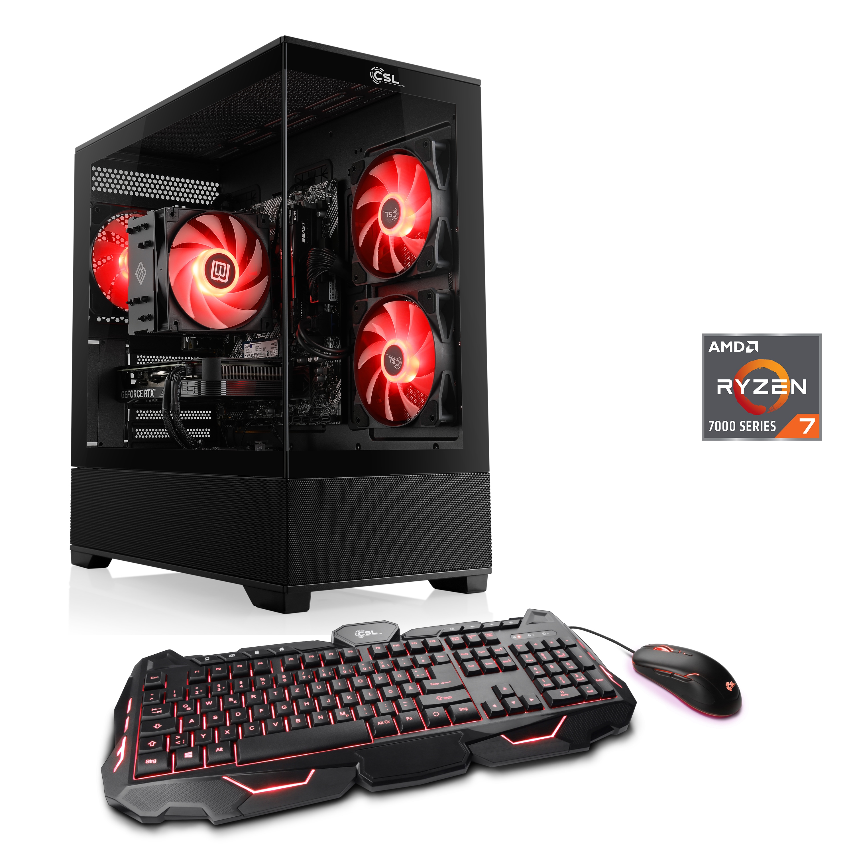 CSL Gaming-PC "AeroVision V24310", schwarz, Microsoft Windows 11 Home (64 Bit), 32 GB RAM 2.000 GB SSD, Desktop-PCs Image