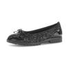 Ballerina GABOR, Damen, Gr. 40, schwarz, Textil, Lacklederimitat, meliert, feminin, Schuhe, Blockabsatz, Schlupfschuh, Businessschuh mit süßer Zierschleife