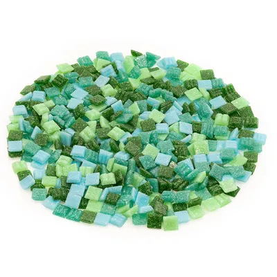 Glas-Mosaik, Grüntöne, 10 x 10 mm, 300 g Image