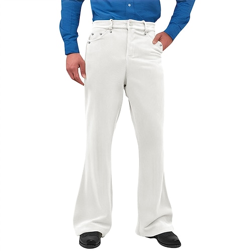 Herren Anzughose Cordhose Schlaghosen Hose Chinos Tasche Knöpfe Einfach Komfort Formell Party Arbeit Mode Klassicher Stil Schwarz Weiß Mikroelastisch Image