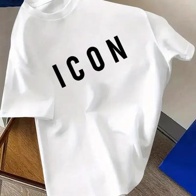 TEMU Men's Casual T-shirt With - Stylish & Comfortable Round Neck Tee, Light Beige Color, Summer Outfits, Versatile Clothing | Elegant Casualwear | Quality Fabric Tee Image