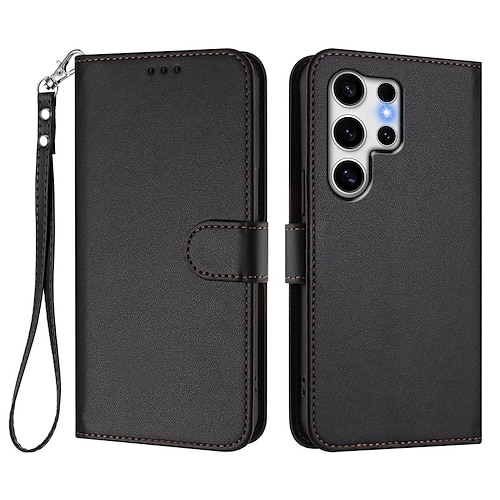 Handy Hülle Handyhüllen Für Samsung Galaxy S25 S25 Edge S24 S24 FE S23 Ultra Plus S22 Plus Ultra A16 A55 5G A35 5G A25 Brieftaschenhülle Mit Ständer Magnetisch Vollschutz Retro TPU PU-Leder Image