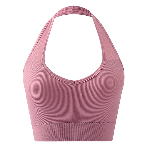 Damen Yoga-BH Sport-BH Pilates-BH BH-Top Push-Up Hosen nahtlos Antivibration Bürgellos Einfarbig Sport Sportkleidung Silber Meerblau Fitnessstudio Zumba Laufen Image