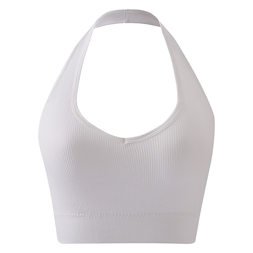 Damen Yoga-BH Sport-BH Pilates-BH BH-Top Push-Up Hosen nahtlos Antivibration Bürgellos Einfarbig Sport Sportkleidung Silber Meerblau Fitnessstudio Zumba Laufen Image