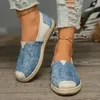 2024 Herbst Leinwand Schuhe atmungsaktive Freizeit schuhe Slip-On Hanf Schuhe Graffiti Espa drilles Frauen Schuhe Wohnungen 36-41