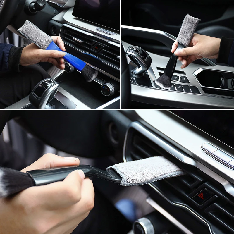 2 Stück Auto-Reinigungs werkzeuge Klimaanlage Luft auslass Reinigung Stauben tfernung Weiche Bürste Multifunktion ales Auto-Innen reinigungs werkzeug Image