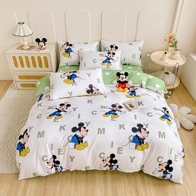 TEMU Bedding Set Cartoon Design Double-sided Soft And Delicate Dormitory & Bedroom Use, Includes 1 Duvet Cover, 1 Fitted Sheet, And 2 Pillowcases Image