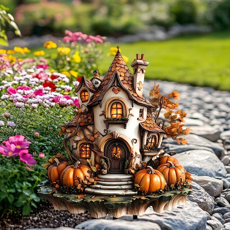 Glamouröser Acryl-Gartenstecker im Baumhausstil – Mehrzweck-Außendekoration für Topfpflanzen und Blumenbetten als Geschenk-Landschaftsthema Image