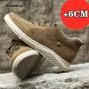Turnschuhe Männer Aufzug Schuhe Höhe Mann Mesh hoch Mode echtes Leder Sport Skateboard Erhöhung plus Größe 37-43