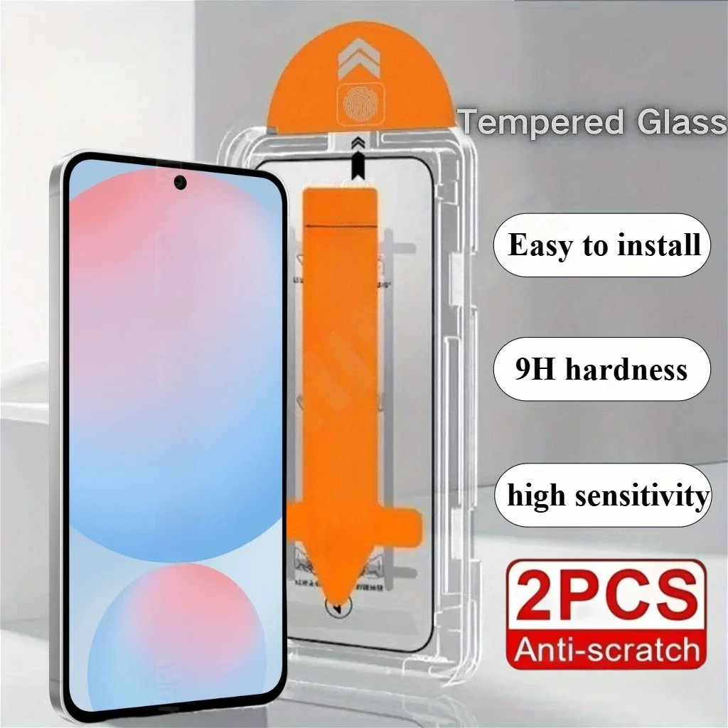 2 Stück HD staubfreies gehärtetes Glas für Samsung Galaxy S25 S24 S21 S23 Ultra S22 S24 Plus S25 Edge einfach zu installierende Displayschutzfolie