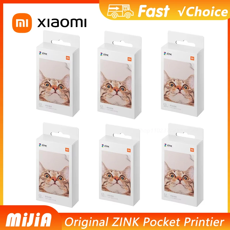 Original Mijia Pocket-Drucker Papier Selbstklebendes Fotopapier 50/100/150/300 Blatt 3-Zoll Mini-Druckerpapiere 1S