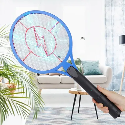 Insect Repellent Cordless Battery Power Electric Fly Mosquito Swatter Bug Zapper Racket Insects Killer