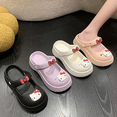 Sanrio Slipper Cinnamoroll Shoe Hello Kitty Home Shoes Kawaii Anime Outdoors Leisure Sandals Crocs Boy Girl Sandal Soft Gift