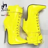 18 cm/7 Zoll Damen Stiefeletten, Spike Metall High Heels, Herren Sexy Cross-Dressing Cosplay Schuhe, Spitze Zehen, Knöchelriemen, Große Größe 46