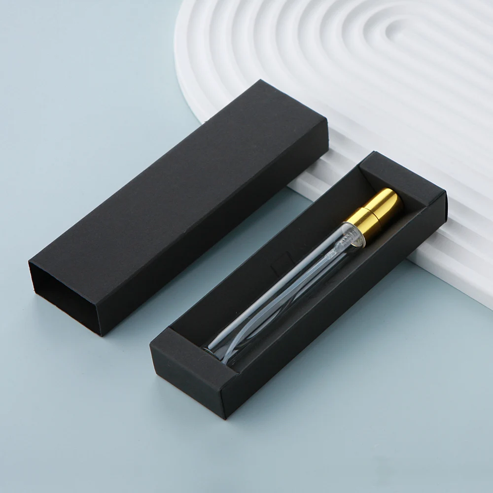 50 Stück 10 ml Parfümflasche mit Verpackungsbox, Glassprühflasche, Probe, klare Glasfläschchen, tragbarer Parfümzerstäuber Image