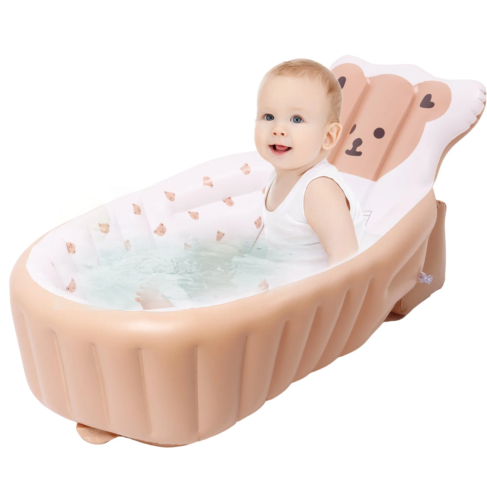 PVC Aufblasbare Baby Badewanne Tragbare Cartoon Nette Outdoor Badewanne Rutschfeste Kleinkind Badewanne Faltbare Hause Badewanne Spiel Pool Image
