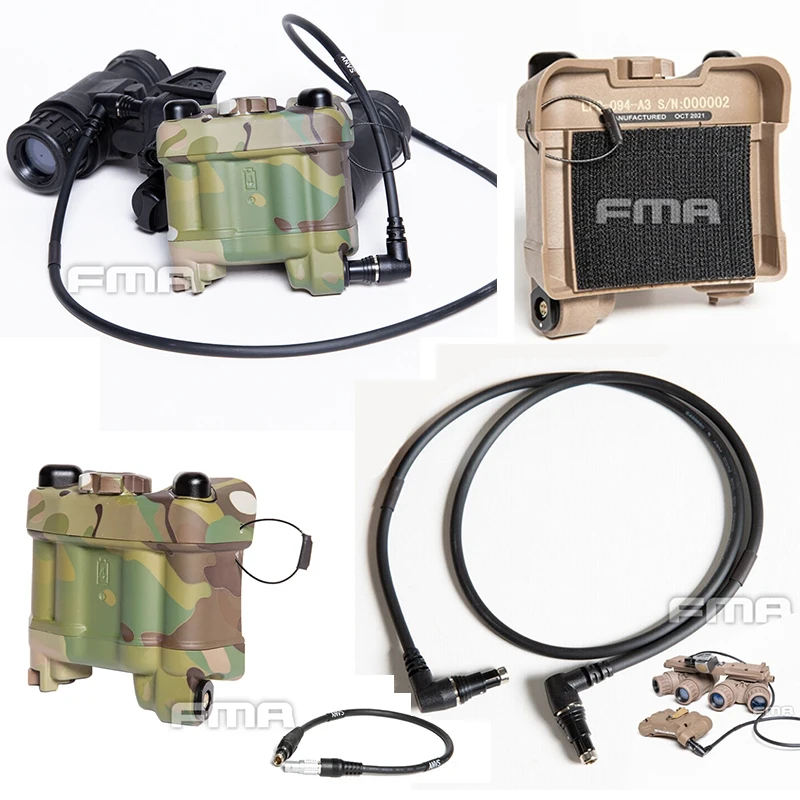 FMA PVS31 IR Infrarot Strobe Helm Batterie Aufbewahrungskoffer Box & Kabel Image