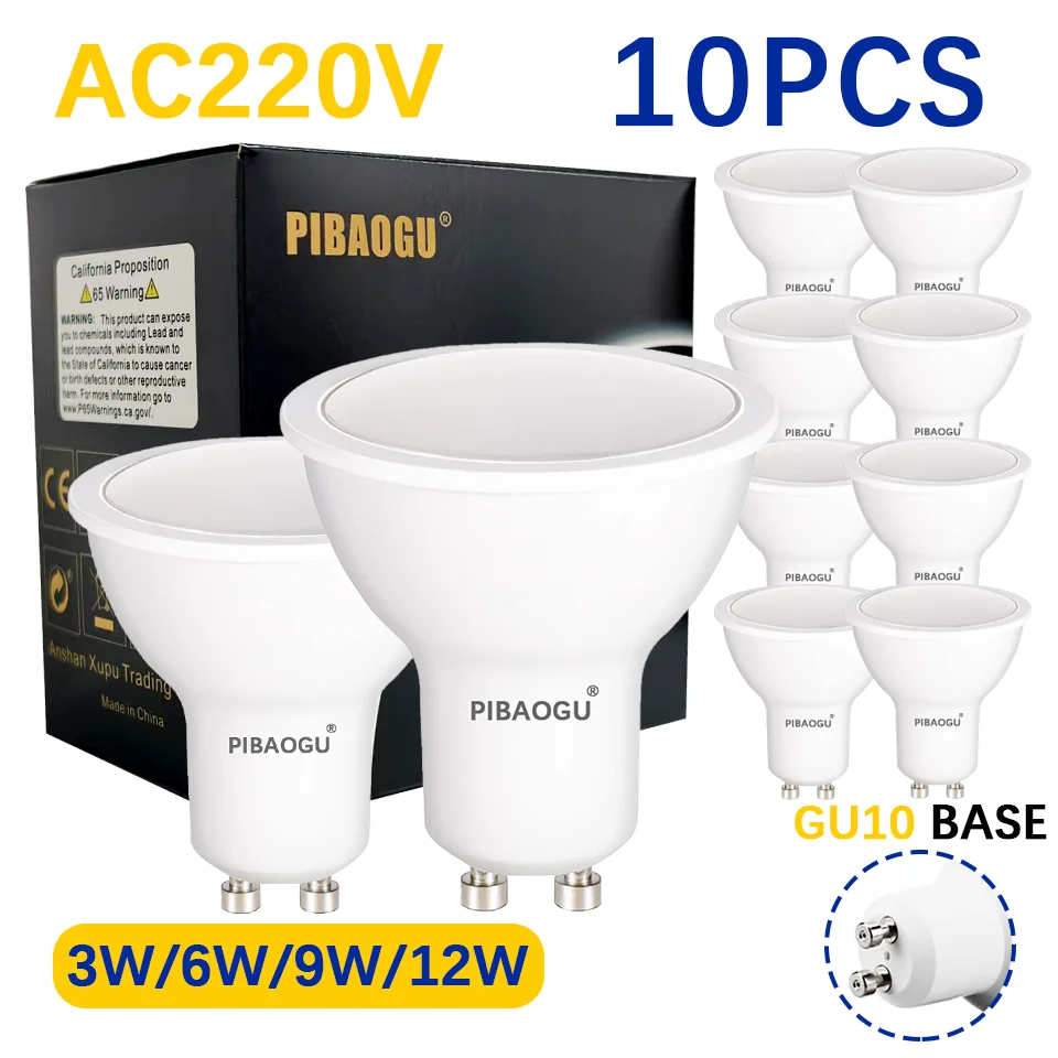 10PCS GU10 Led Strahler Led-leuchten Lampen AC220V Energiesparlampen Bombillas Ersetzen Die 50W Halogenlampe Für hause Dekoration