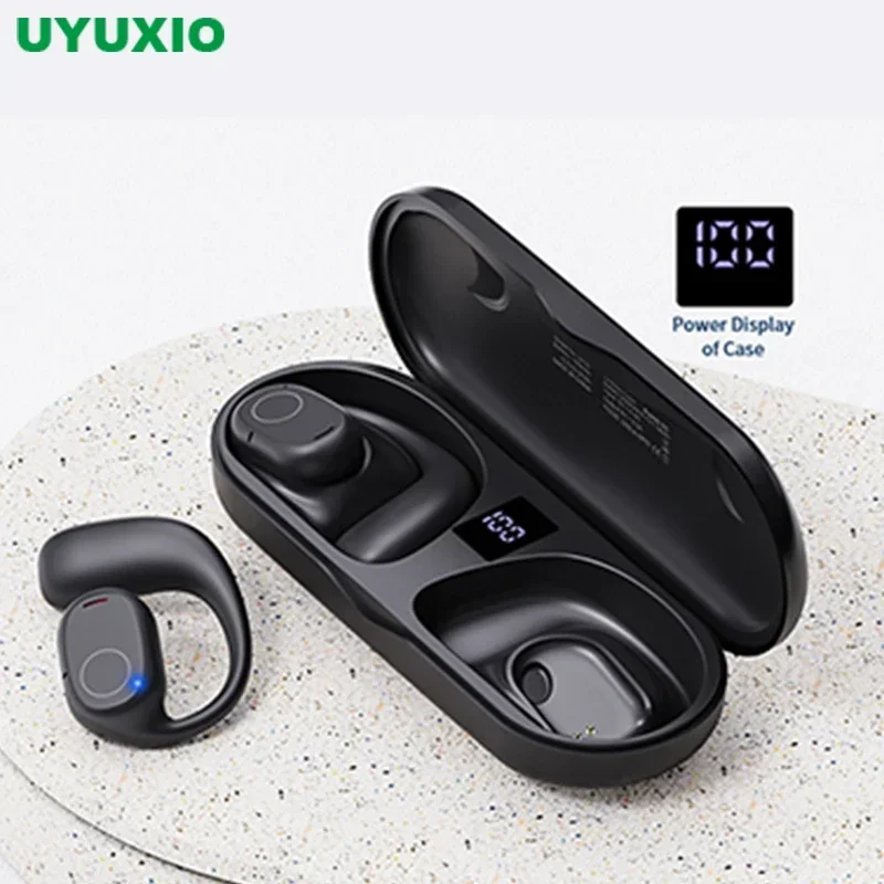 UYUXIO OWS Kabellose Ohrhörer, 40-Stunden-Spielzeit-Kopfhörer mit Digitalanzeige, BT 6.0-Kopfhörer, ENC-Ohrhörer für Sportreisen Image