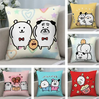 Niedlicher J-Jokes-Bär-Kissenbezug aus Plüschstoff, weicher doppelseitiger Druck, Sofa-Kissenbezug, Überwurf-Kissenbezüge Image