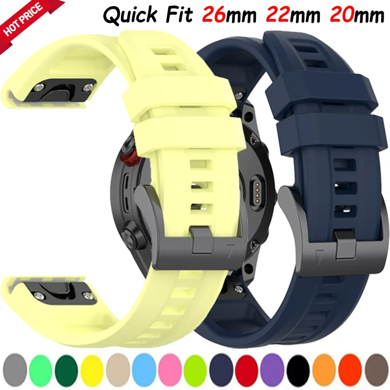 26mm 22mm 20mm Quick Fit Silikonarmband für Garmin Fenix 8/Tactix 8 Atmungsaktives Armband Instinct 3/Forerunner 970 965 955 Correa Image