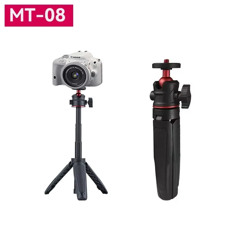 MT-08 Mini Desktop Selfie Stick Stativ Handheld Kamera DSLR Kamera Live Vlog für GoPro Kamera Telefon Tragbare Versenkbare Ständer Image