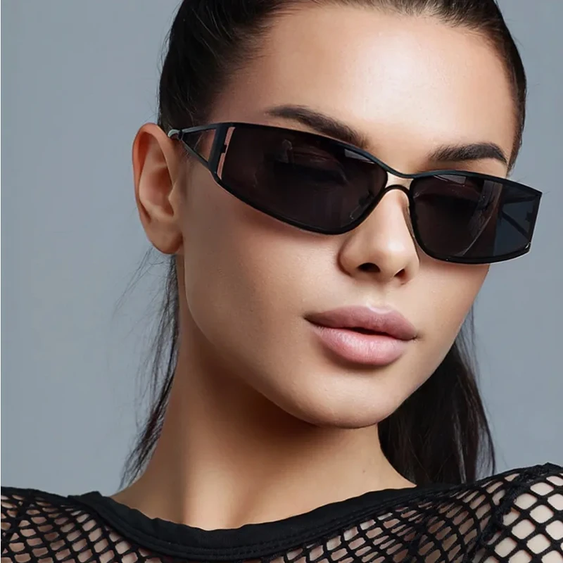 Retro Cut-Edged Hollow Sonnenbrille Street Shot Outdoor High-End Sommer Trendy Personalisierte Mode Metall Sonnenbrille 349(81075) Image