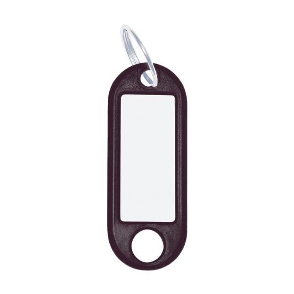 Wedo 10er-Pack Schlüsselanhänger mit Ring (Ø 18 mm) schwarz, 52x21 cm