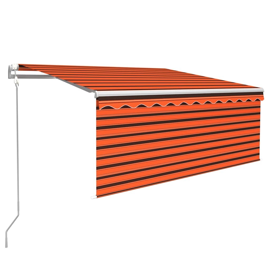vidaXL Markise Automatisch Einziehbar mit Volant 3,5x2,5m Orange Braun Image