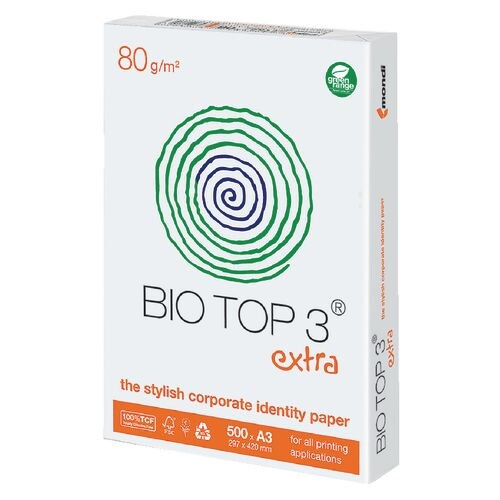 Bio Top 3 DIN A3 Druckerpapier 80 g/m² Matt Weiß 500 Blatt Image