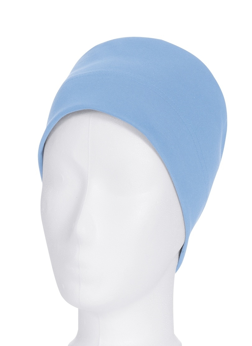 Strickmütze TRIGEMA "TRIGEMA Soft-Cap", Kinder, Gr. 900, blau (horizont), Baumwollmischung, Mützen Image
