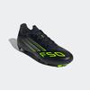 Fußballschuh ADIDAS PERFORMANCE "F50 LEAGUE FG/MG", Gr. 48, schwarz (core schwarz, iron metallic, lucid lemon), Synthetik, Textil, sportlich, Schuhe, geeignet für Rasen- und Kunstrasenplätze