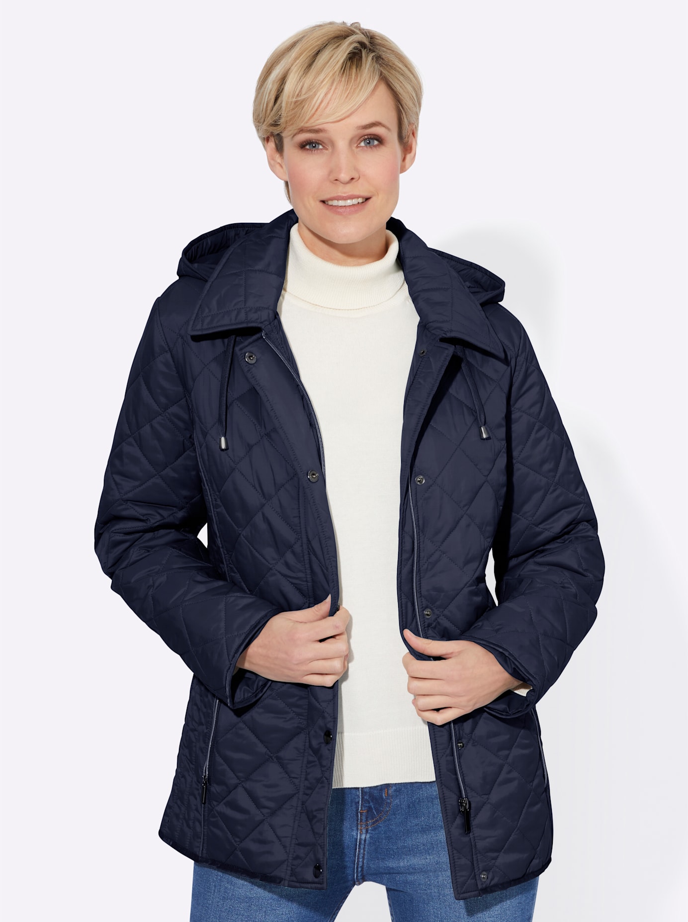 Winterjacke CASUAL LOOKS, Damen, Gr. 23, blau (marine), 100% Polyamid, unifarben, Jacken Image