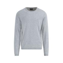 Strickpullover FYNCH-HATTON, Herren, Gr. XXXL, grau (light grau), Strick, Obermaterial: 100% Baumwolle, unifarben, casual, regular fit taillenbedeckt, Rundhals, Langarm gerader Abschluss, Pullover, mit Logo Stickerei