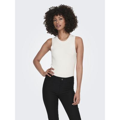 Stricktop JDY "JDYAYA TANK TOP KNT", Damen, Gr. L (40), rot (cloud dancer), Strick, Obermaterial: 80% Viskose, 20% Nylon, unifarben, modisch, Rundhals, ohne Ärmel, Tops Image