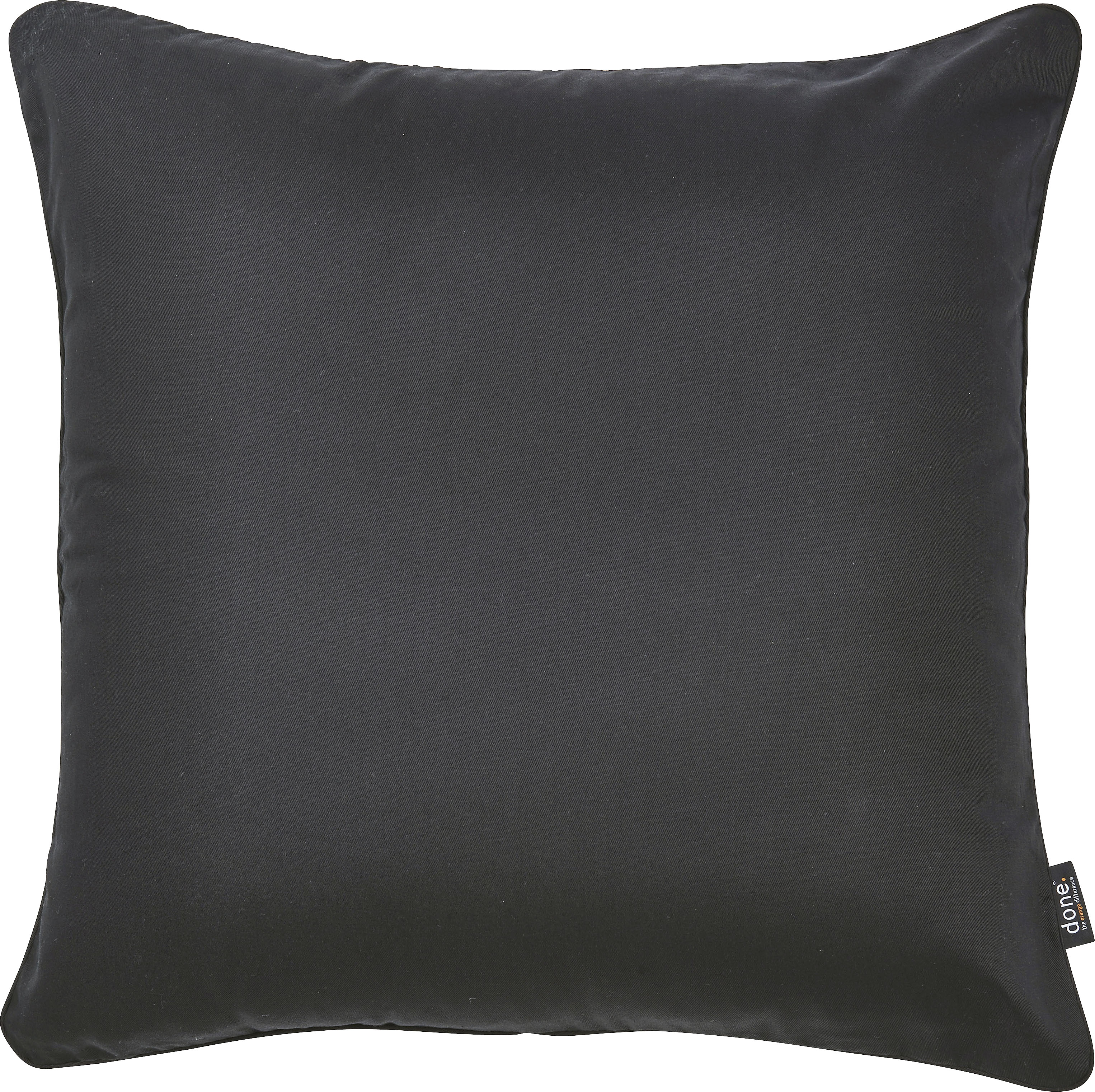 Dekokissen DONE. "Uni", schwarz (schwarz, unifarben), B:65 L:65, Baumwolle, Dekokissen_Sitzkissen_Kissenhüllen, unifarben, Reißverschluss, Kissenhüle ohne Füllung, 1 Stück Image