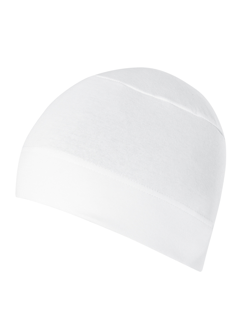 Strickmütze TRIGEMA "TRIGEMA Soft-Cap", Kinder, Gr. 900, weiß, Baumwollmischung, Sportlich, Mützen Image