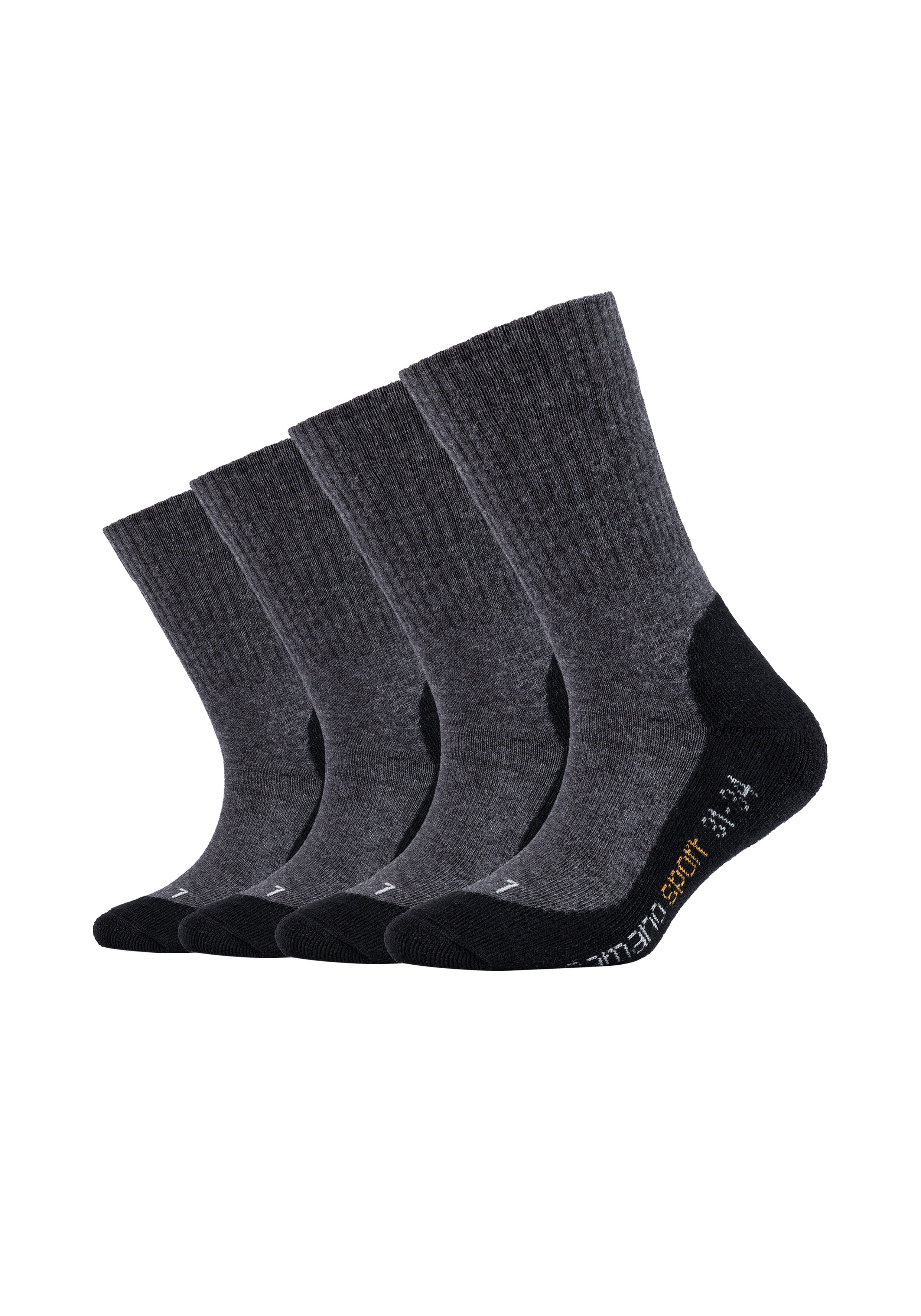 Funktionssocken CAMANO "function", Kinder, Gr. 31-34, grau (anthrazit, meliert), Materialmix, metallisierte Fasern, normal, Socken Sportsocken, mit verstärkten Belastungszonen an Ferse und Spitze Image