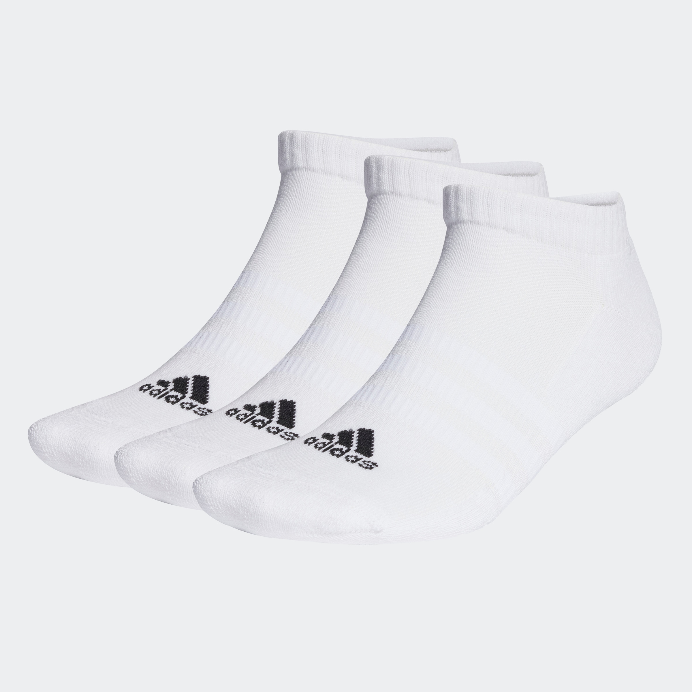 Funktionssocken ADIDAS PERFORMANCE "CUSHIONED LOWCUT SOCKEN, 3 PAAR", Herren, Gr. L (43/45), schwarz-weiß (weiß, schwarz), Obermaterial: 62% Baumwolle, 36% Polyester, 1% Elasthan, 1% sonstige Fasern, Socken, Sneaker Socken, Kurzsocken, 3er Packung
