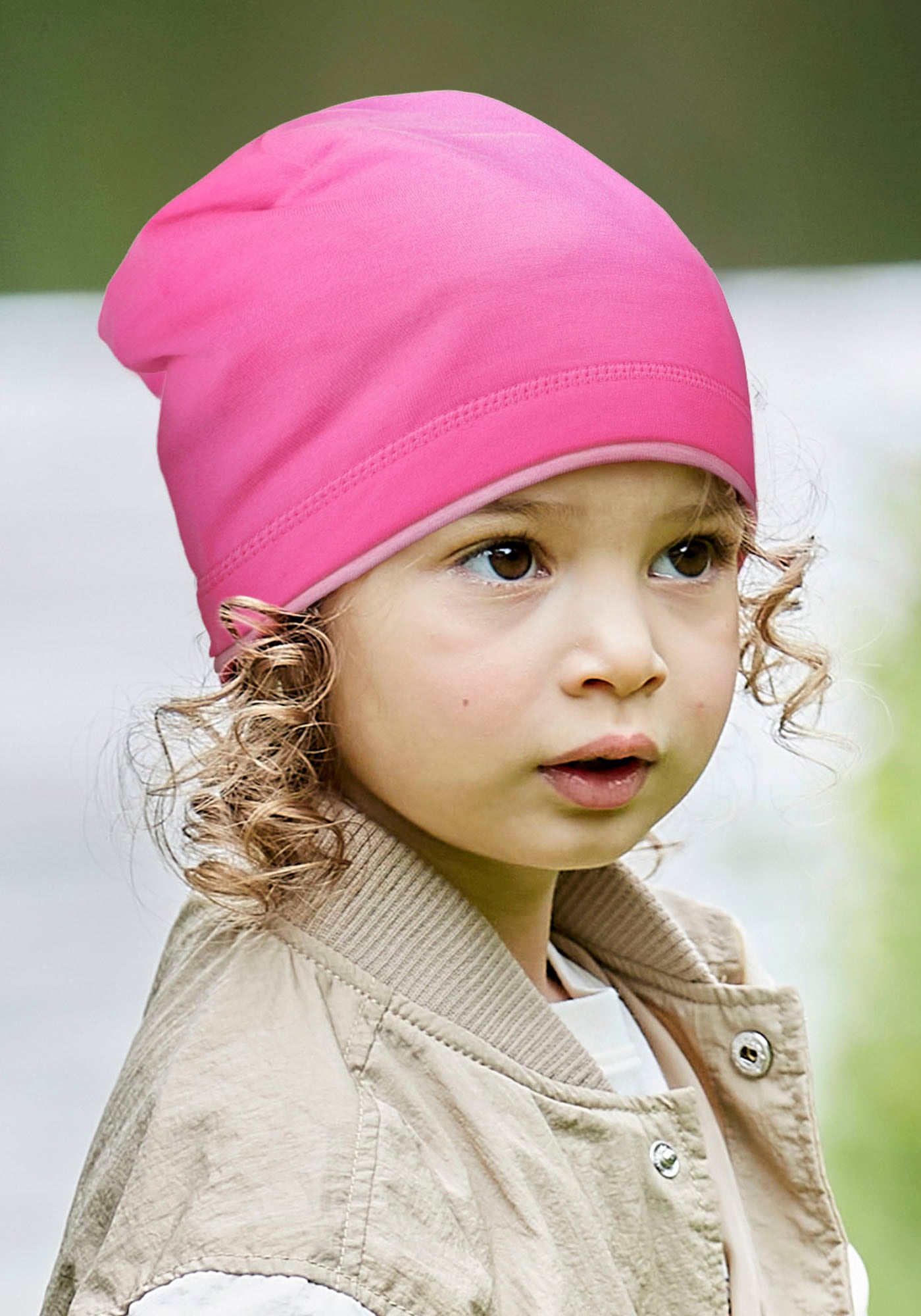 Beanie MAXIMO, Mädchen, Gr. 55, pink, Baumwollmischung, Mützen Beanie, UV-Schutz 50+ schützt Kinder zuverlässig vor Sonnenstrahlen Image