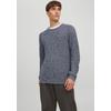 Rundhalspullover JACK & JONES "PHIL KNIT CREW NECK", Herren, Gr. L (52), grau (skydiver), Obermaterial: 100% Baumwolle, modisch, schmal, Pullover