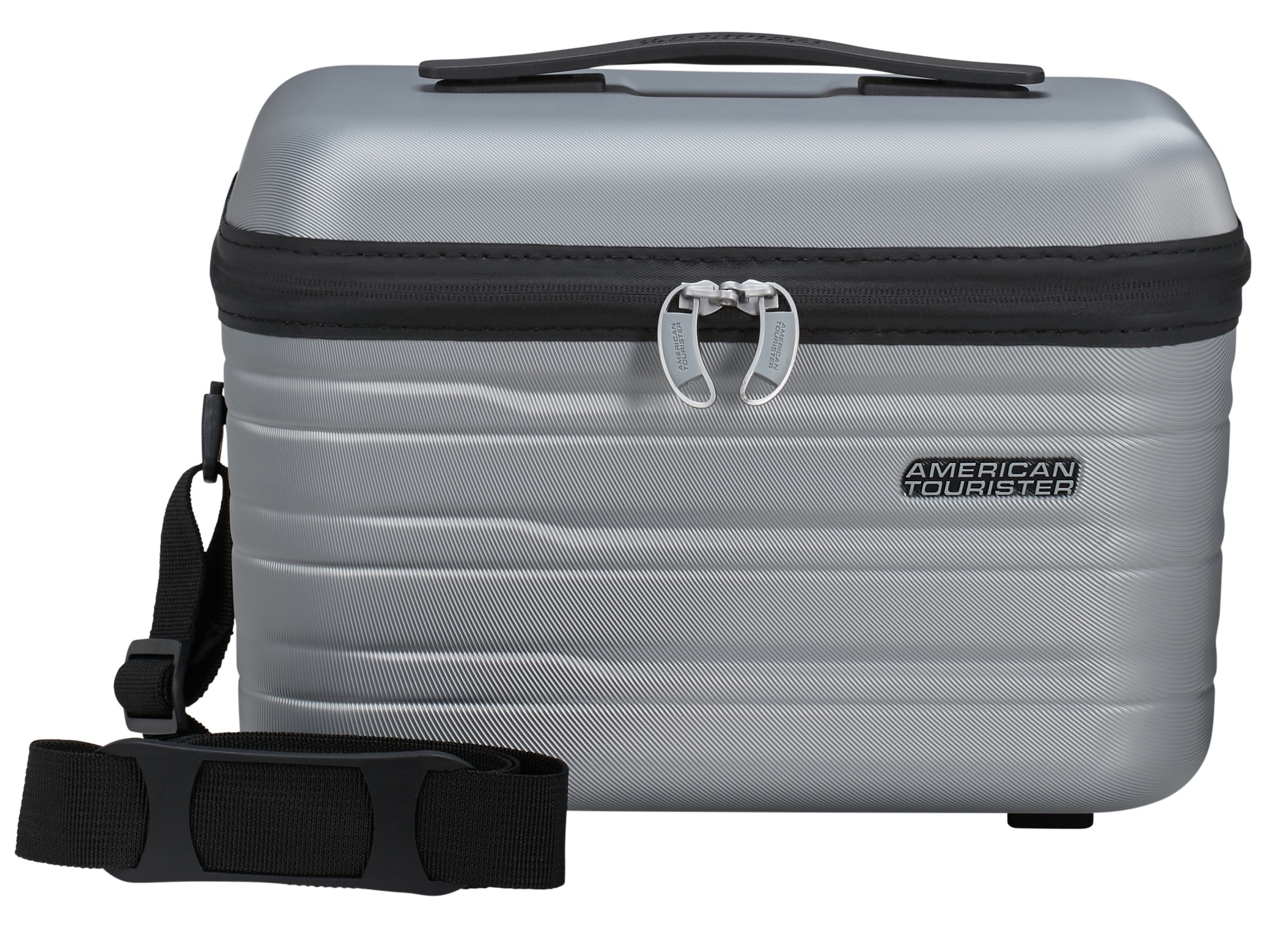 Beautycase AMERICAN TOURISTER "FLASHLINE 27", Gr. B/H/T: 36cm x 27cm x 21,5cm, blau (sky silber), ABS, Taschen, Handgepäck Reisegepäck Beautytasche Image
