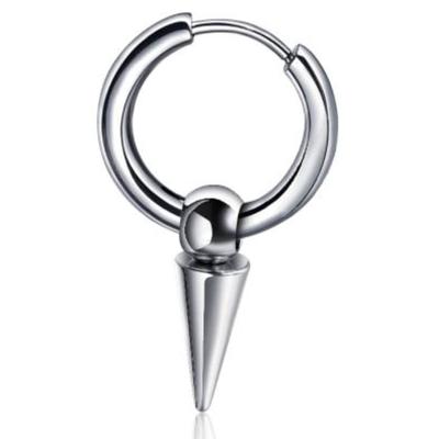 Single-Creole FIRETTI "Schmuck Geschenk Ohrschmuck einzeln Kegel", silber (edelstahlfarben), Ohrringe, Damen, Edelstahl, Einhänger abnehmbar Image